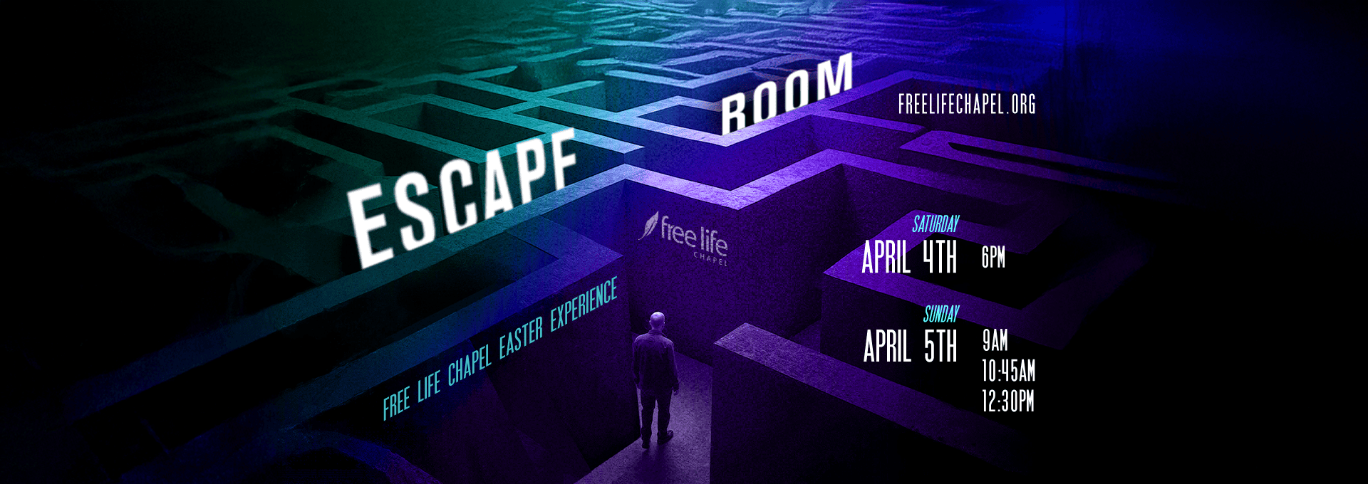 Escape Room - Easter Sunday at Free Life Chapel, Saturday April 4th at 6:00pm and Sunday April 5th at 9am, 10:45am, and 12:30pm