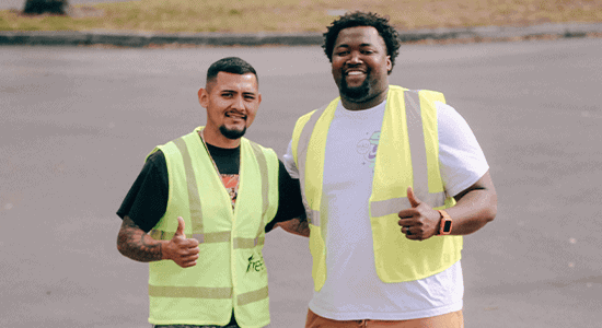 Free Life Chapel parking lot team